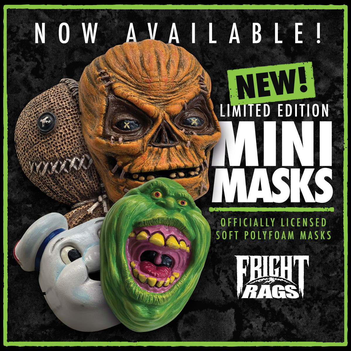 [News] Fright-Rags Debuts TRICK 'R TREAT & GHOSTBUSTERS Mini-Masks!