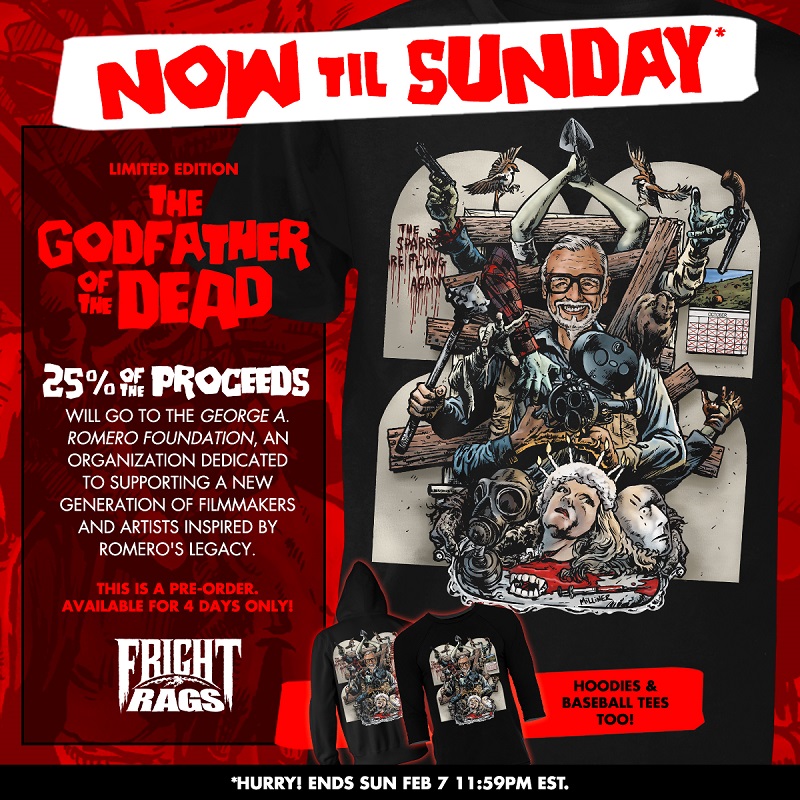 [News] Celebrate GEORGE ROMERO's Birthday with Fright-Rags' Tribute Design